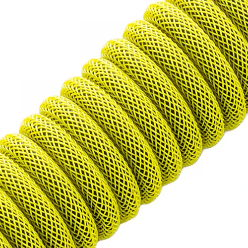 Kabel do klawiatury CableMod Classic Coiled Cable Dominator Yellow (USB-C do USB-A) 1.5m