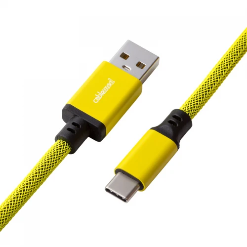 Kabel do klawiatury CableMod Classic Coiled Cable Dominator Yellow (USB-C do USB-A) 1.5m