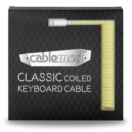 Kabel do klawiatury CableMod Classic Coiled Cable Lemon Ice (USB-C do USB-A) 1.5m