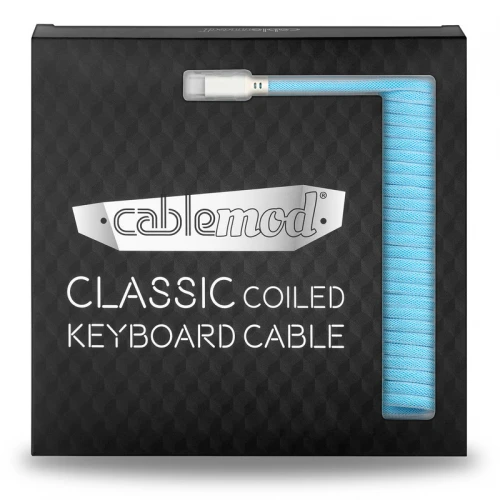 Kabel do klawiatury CableMod Classic Coiled Cable Blueberry Cheesecake (USB-C do USB-A) 1.5m