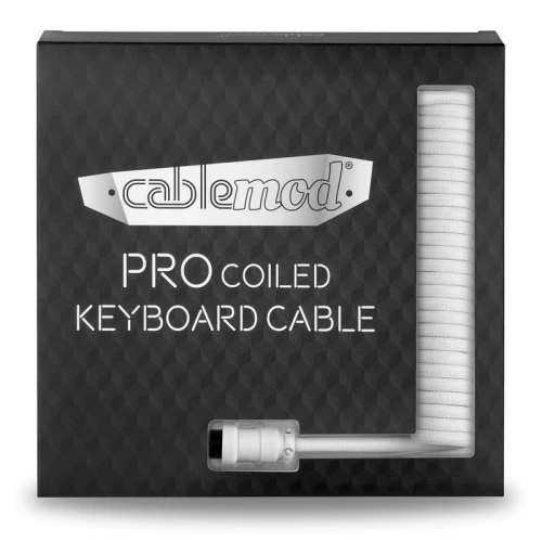 Kabel do klawiatury CableMod Pro Coiled Cable Glacier White (USB-C do USB-A) 1.5m
