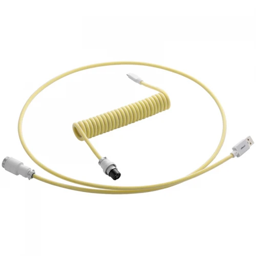 Kabel do klawiatury CableMod Pro Coiled Cable Lemon Ice (USB-C do USB-A) 1.5m