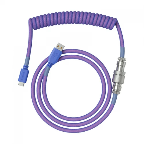 Kabel do klawiatury Glorious Coiled Cable Nebula Purple (USB-C do USB-A) 1.37m