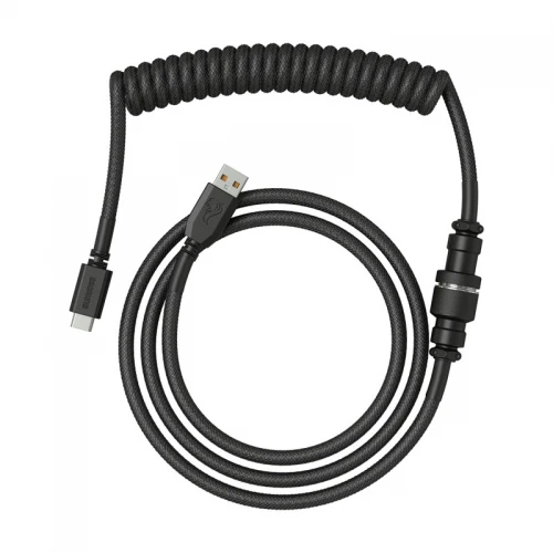 Kabel do klawiatury Glorious Coiled Cable Phantom Black (USB-C do USB-A) 1.37m
