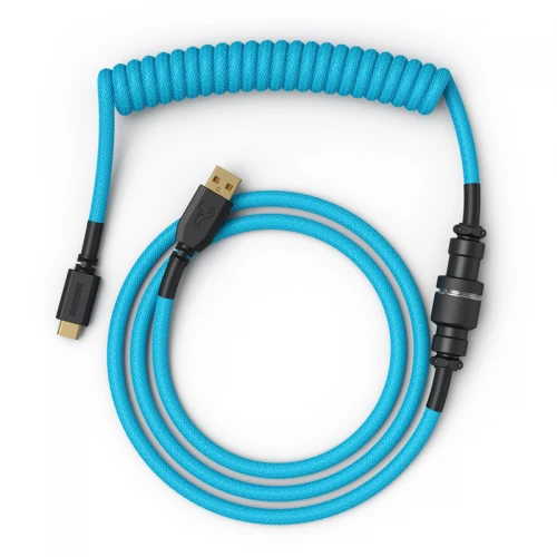 Kabel do klawiatury Glorious Coiled Cable Electric Blue (USB-C do USB-A) 1.37m