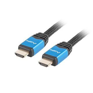 Kabel HDMI M/m V2.0 1m Pełna Miedź Czarny Premium Lanberg