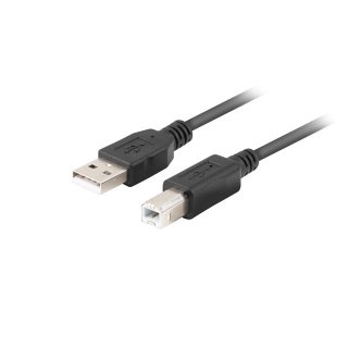 Kabel USB-a(m)->usb-b(m) 2.0 3m Czarny Ferryt Box Lanberg