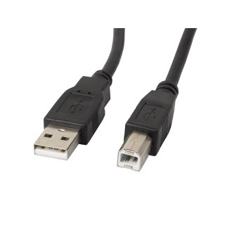 Kabel USB-a(m)->usb-b(m) 2.0 5m Czarny Lanberg