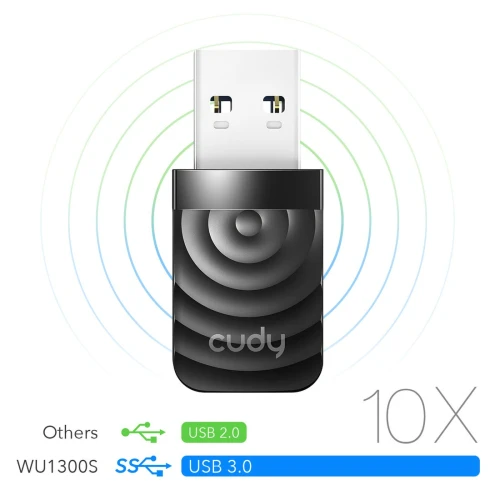 Karta sieciowa WiFi Cudy WU1300S 2,4GHz/5GHz USB 3.0