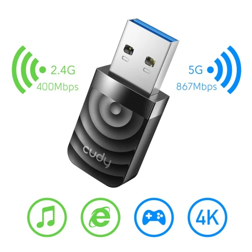 Karta sieciowa WiFi Cudy WU1300S 2,4GHz/5GHz USB 3.0