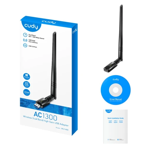 Karta sieciowa WiFi Cudy WU1400 2,4GHz/5GHz USB 3.0