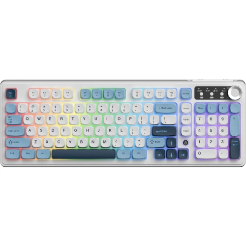 Klawiatura Ajazz AF98 PLUS RGB membranowa bezprzewodowa biała