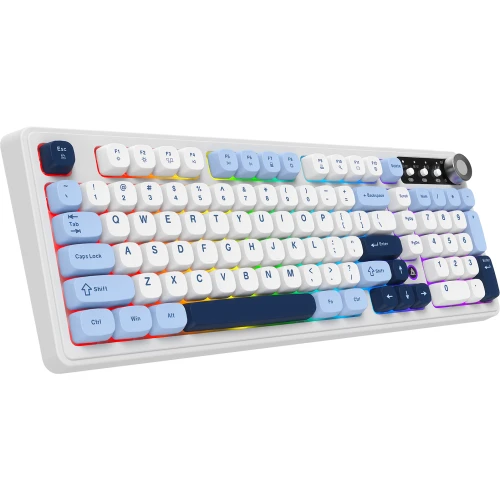 Klawiatura Ajazz AF98 PLUS RGB membranowa bezprzewodowa biała