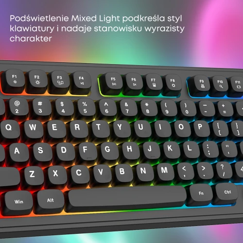 Klawiatura Ajazz AF98 Rainbow LED USB Membranowa Czarna