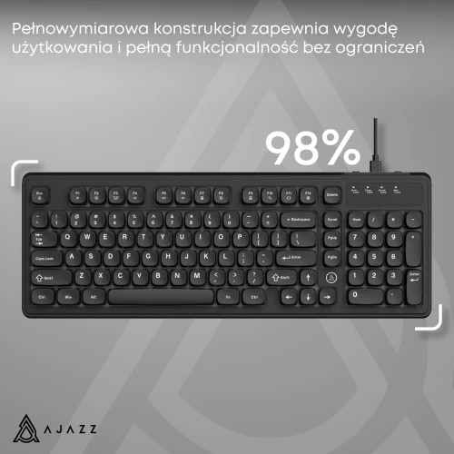 Klawiatura Ajazz AF98 Rainbow LED USB Membranowa Czarna