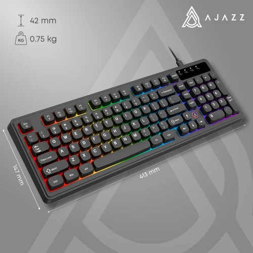 Klawiatura Ajazz AF98 Rainbow LED USB Membranowa Czarna