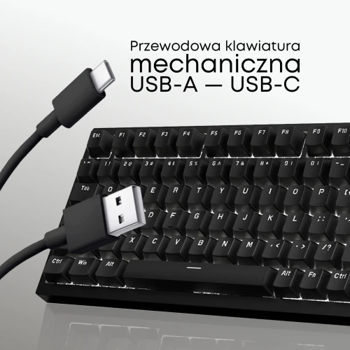 Klawiatura Ajazz AK820 RGB mechaniczna przewodowa czarna