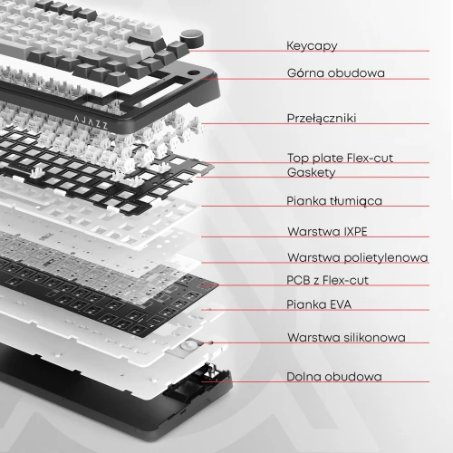 Klawiatura Ajazz AK820 RGB mechaniczna przewodowa czarna