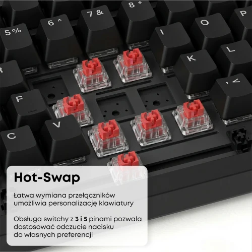 Klawiatura Ajazz AK820 RGB mechaniczna przewodowa czarna