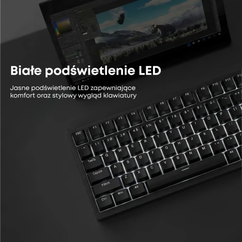 Klawiatura Ajazz AK820 RGB mechaniczna przewodowa czarna