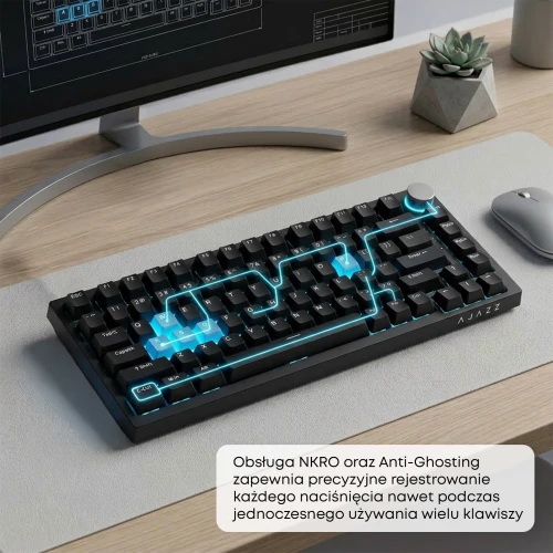 Klawiatura Ajazz AK820 RGB mechaniczna przewodowa czarna