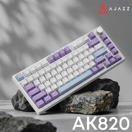 Klawiatura Ajazz AK820 RGB mechaniczna przewodowa biała