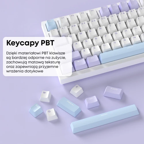 Klawiatura Ajazz AK820 RGB mechaniczna przewodowa biała