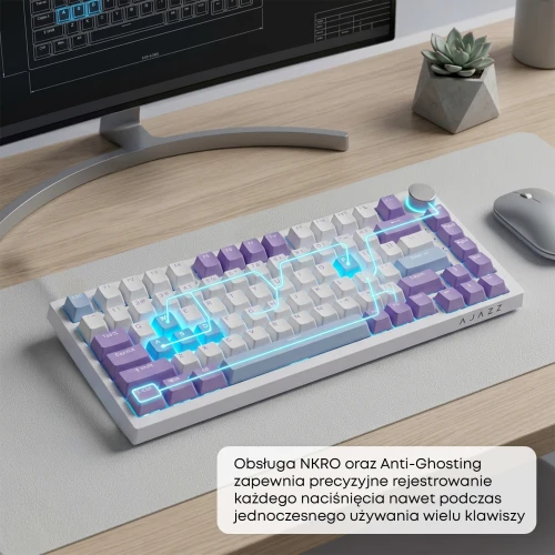 Klawiatura Ajazz AK820 RGB mechaniczna przewodowa biała