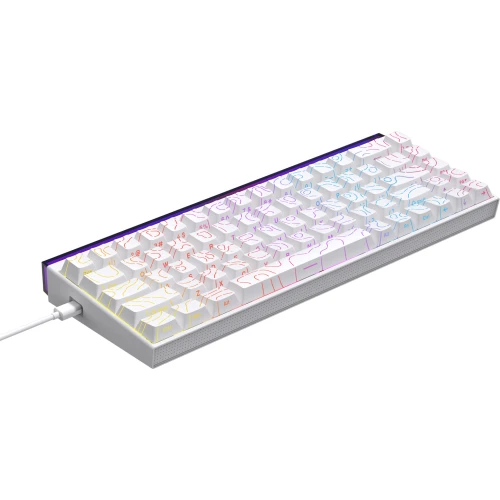 Klawiatura Ajazz NK68 mechaniczna przewodowa Rainbow LED biała