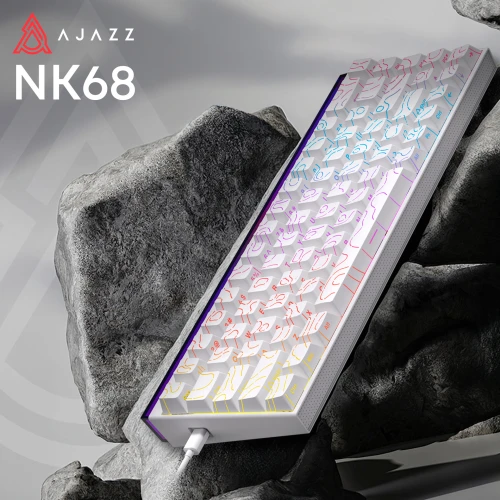Klawiatura Ajazz NK68 mechaniczna przewodowa Rainbow LED biała