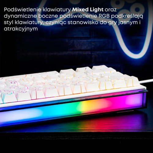Klawiatura Ajazz NK68 mechaniczna przewodowa Rainbow LED biała