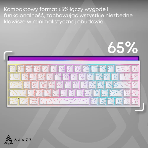 Klawiatura Ajazz NK68 mechaniczna przewodowa Rainbow LED biała