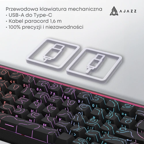 Klawiatura Ajazz NK68 mechaniczna przewodowa Rainbow LED czarna