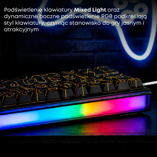 Klawiatura Ajazz NK68 mechaniczna przewodowa Rainbow LED czarna
