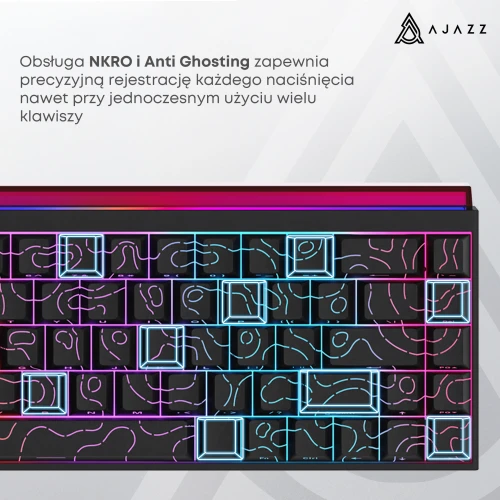 Klawiatura Ajazz NK68 mechaniczna przewodowa Rainbow LED czarna