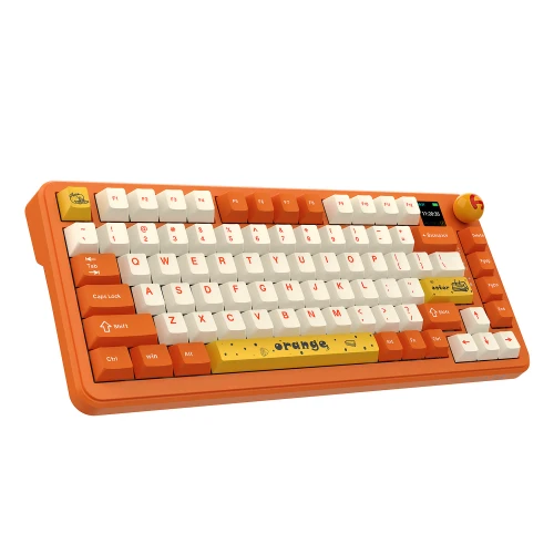 Klawiatura AK820 MAX PLUS RGB mechaniczna bezprzewodowa pomarańczowa