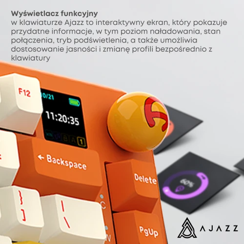 Klawiatura AK820 MAX PLUS RGB mechaniczna bezprzewodowa pomarańczowa