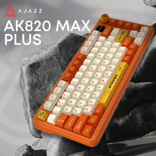 Klawiatura AK820 MAX PLUS RGB mechaniczna bezprzewodowa pomarańczowa