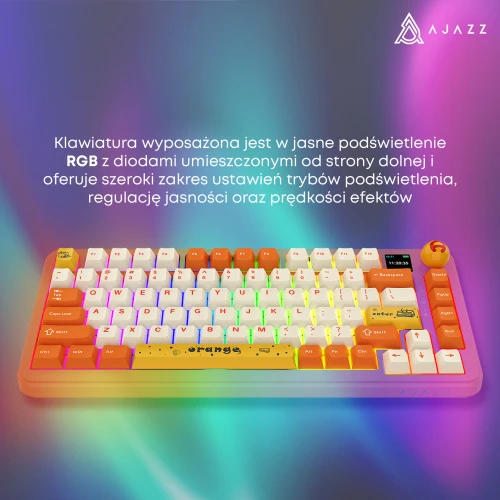 Klawiatura AK820 MAX PLUS RGB mechaniczna bezprzewodowa pomarańczowa