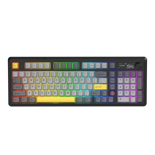 Klawiatura gamingowa mechaniczna AK980 Gift Switch-V2-Black-Model-With-Screen RGB
