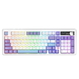 Klawiatura gamingowa mechaniczna AK980 Gift Switch-V2-White-Model-With-Screen RGB