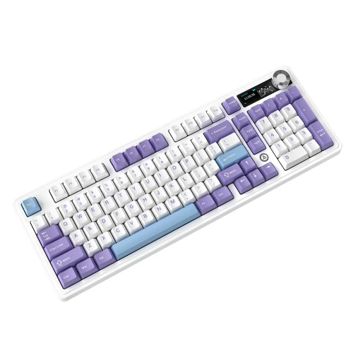 Klawiatura gamingowa mechaniczna AK980 Gift Switch-V2-White-Model-With-Screen RGB