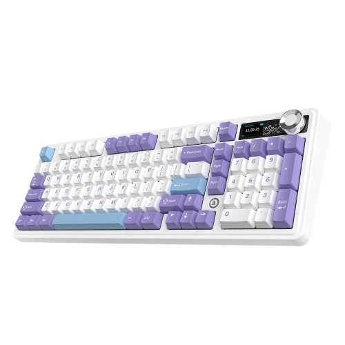 Klawiatura gamingowa mechaniczna AK980 Gift Switch-V2-White-Model-With-Screen RGB