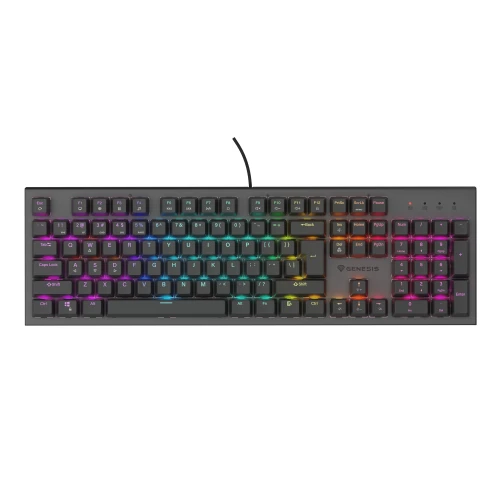 Klawiatura Genesis Thor 303 RGB Outemu Peach Silent Black Full-Size 