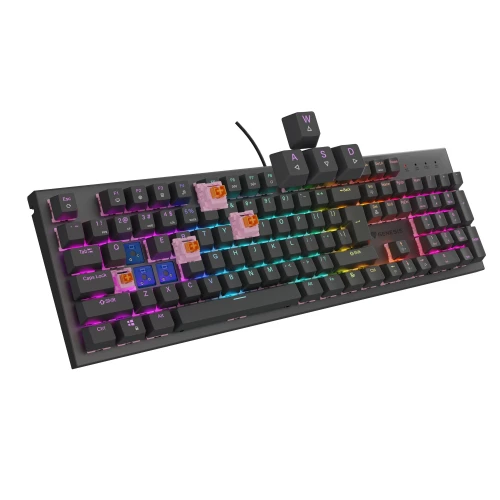 Klawiatura Genesis Thor 303 RGB Outemu Peach Silent Black Full-Size 