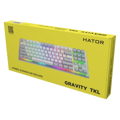 Klawiatura HATOR Gravity TKL RGB Aurum Orange Biała