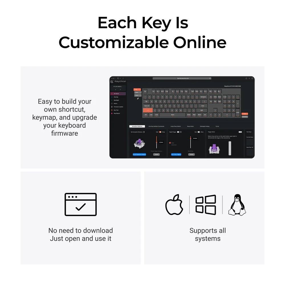 Keychron Launcher do konfiguracji klawiatury Keychron K10 HE