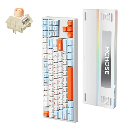 Klawiatura MCHOSE K87 RGB Icy Creamsicle Wireless Pomarańczowo-Niebieska