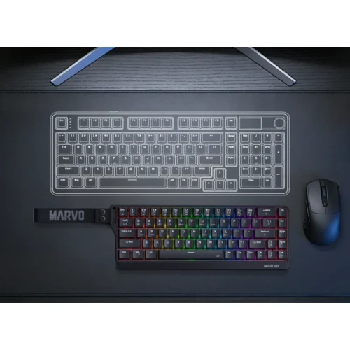 Klawiatura mechaniczna Marvo Saber 65W RGB Wireless Black