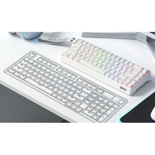Klawiatura mechaniczna Marvo Saber 65W RGB Wireless White